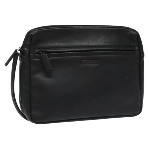 BALENCIAGA Clutch Bag Leather Black Auth bs22314 - Picture 1 of 14